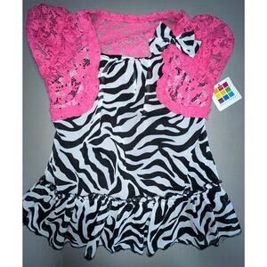 NWT Healthtex Zebra & Hot Pink Top 4T